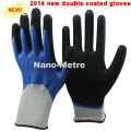 NMSAFETY gant de travail sécurité globale nylon enduit nitrile et nitrile sableux 2 couches enduites de gants